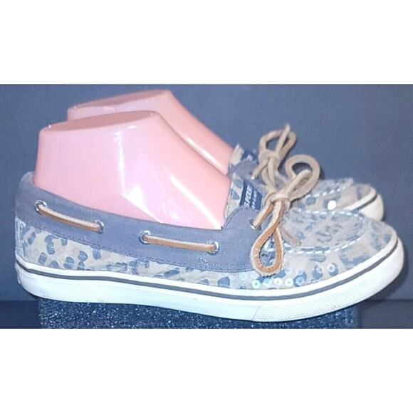 Sperry Top-Sider Shoe Bahama Boat Shoe Sequins Animal Print - Size 4 - Picture 3 of 13